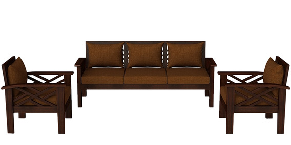 Hamilton Teak Wood Sofa Set (3+1+1) in Mahogany